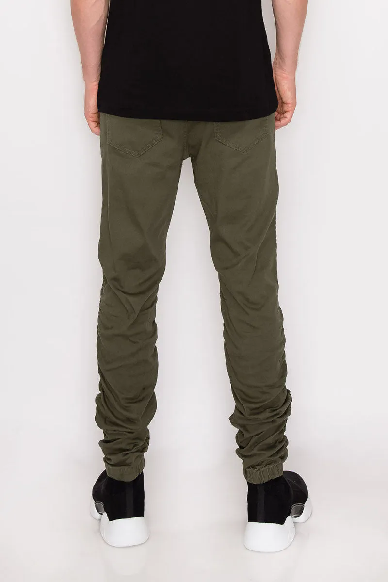 Twill Stacked Jogger Pants