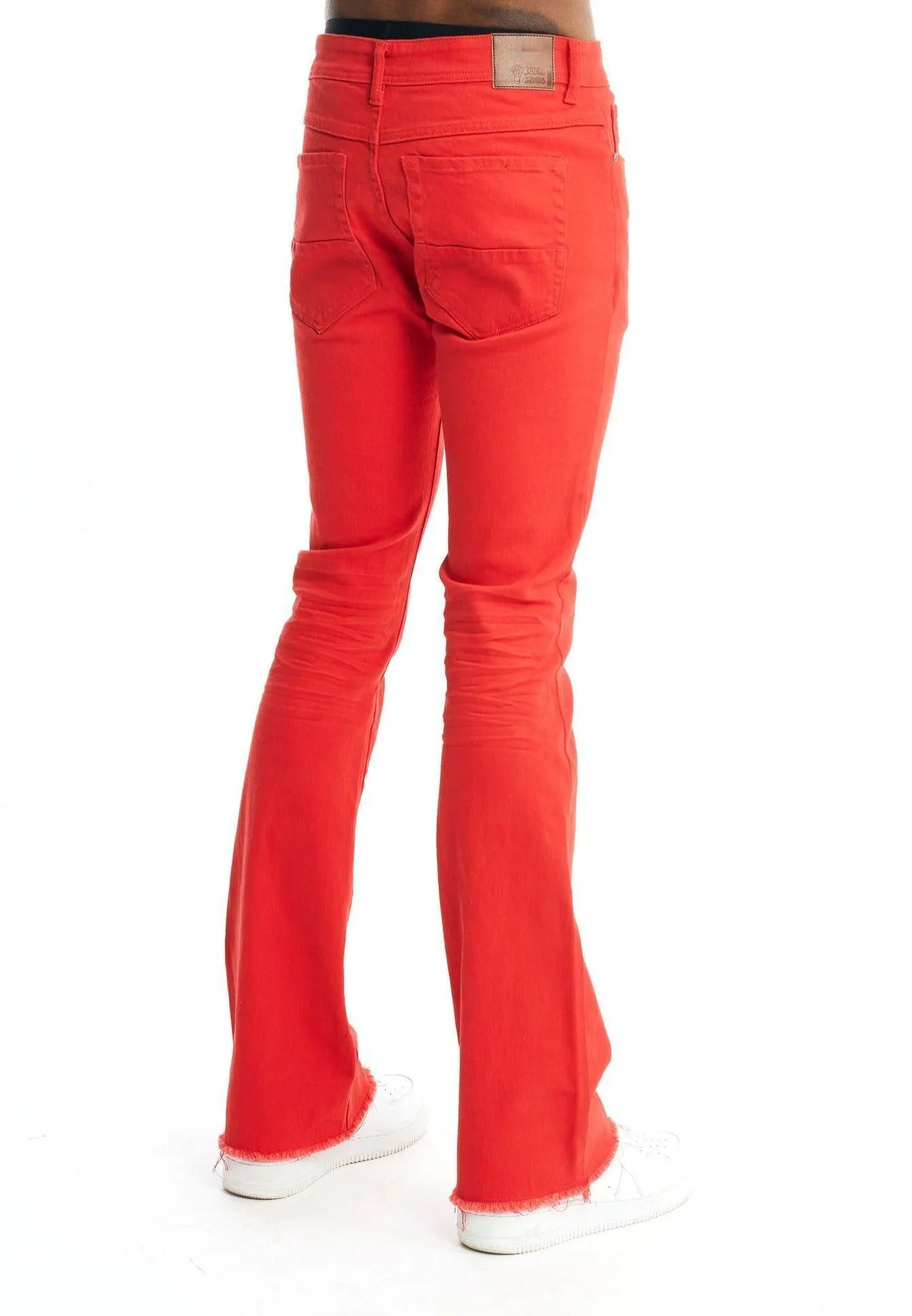 Twill Stacked Pants - Red