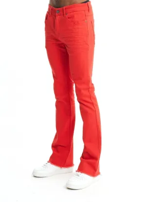 Twill Stacked Pants - Red