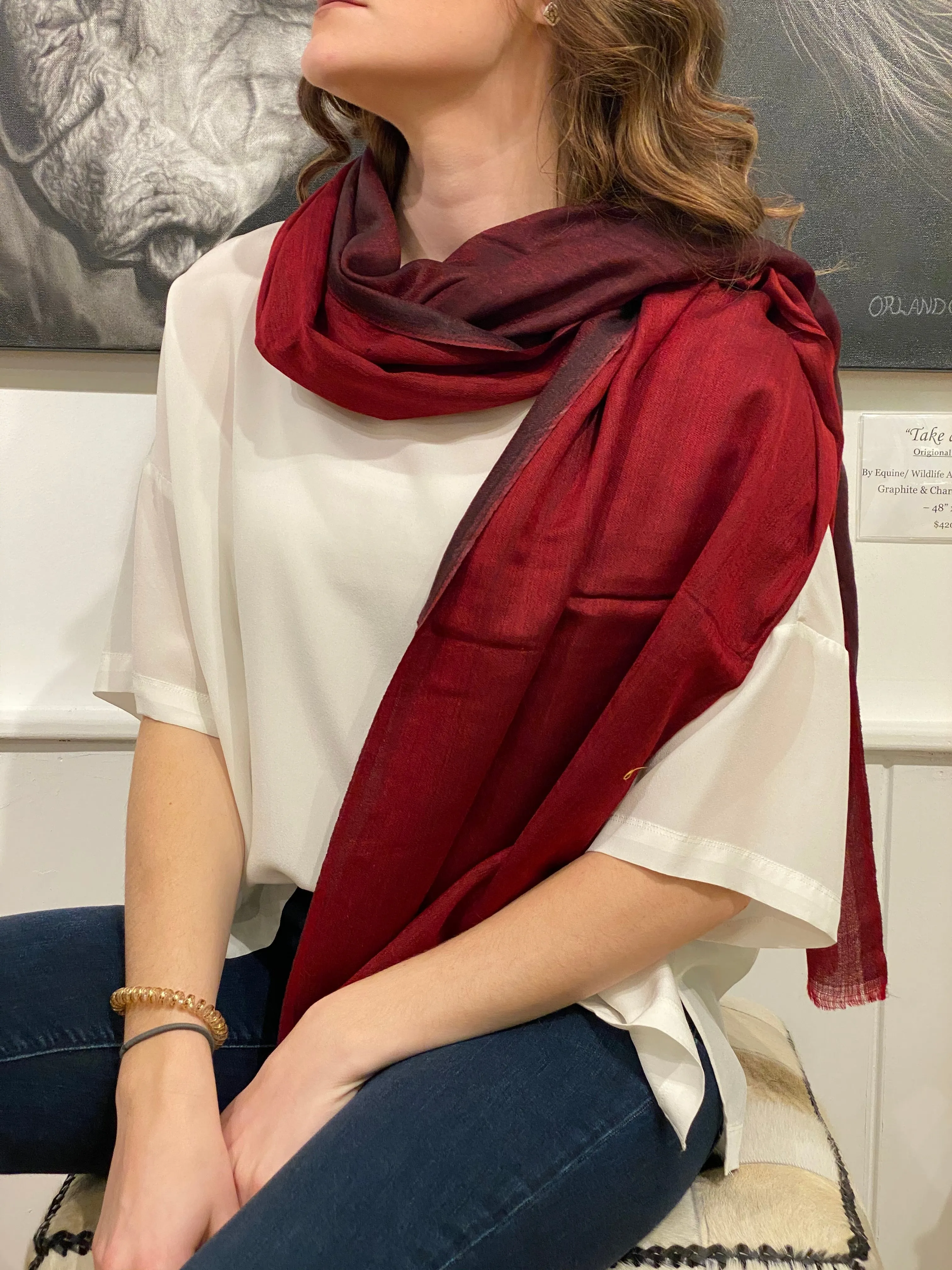 TWO-COLOR WOVEN CASHMERE