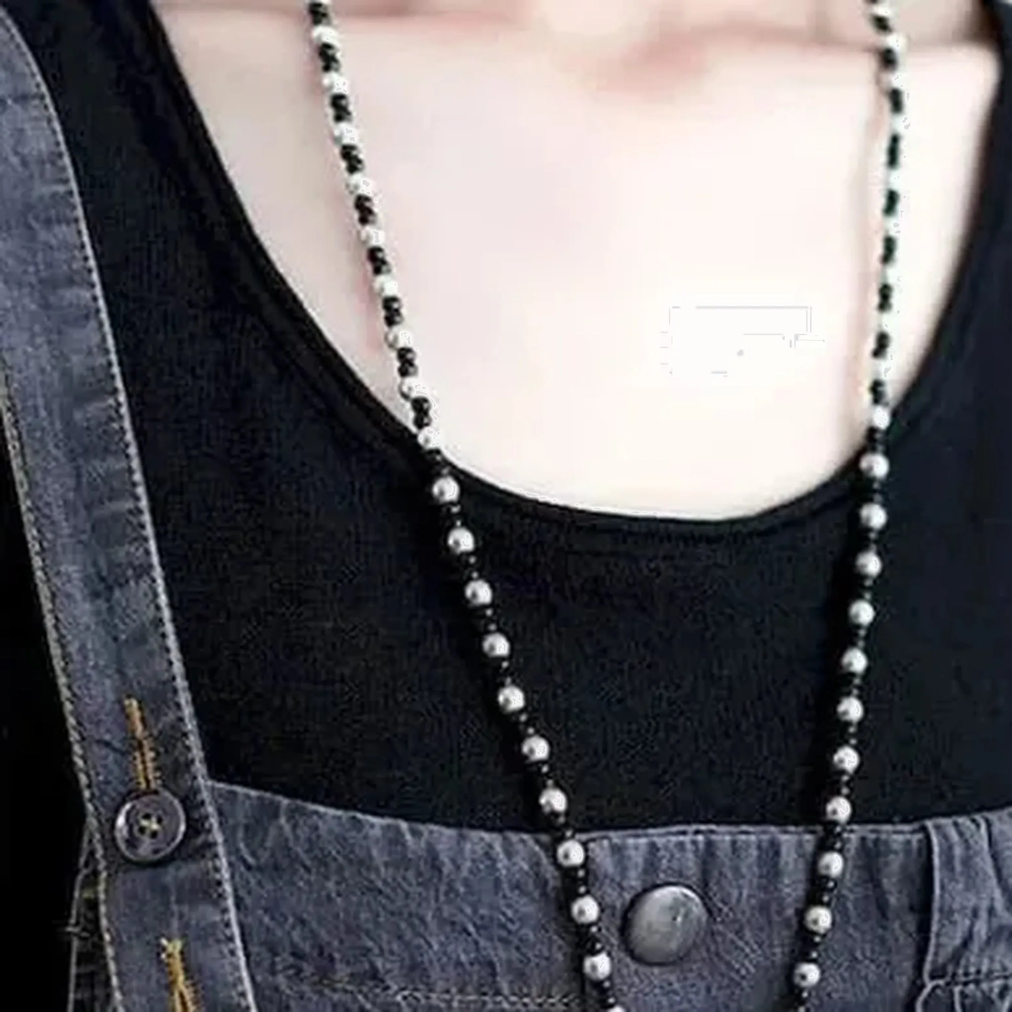 Vintage style denim bib for ladies
