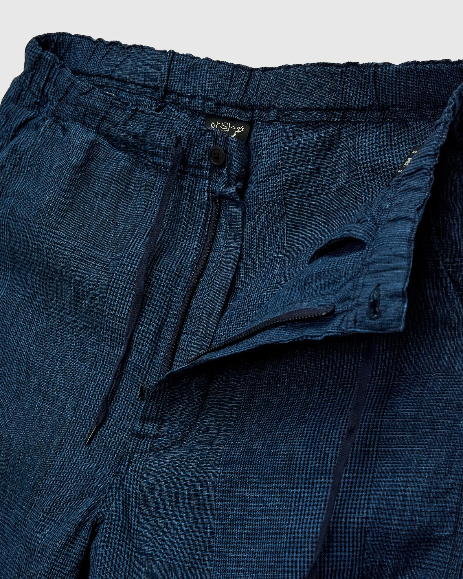 Wide Fit New Yorker Pants in Indigo Check