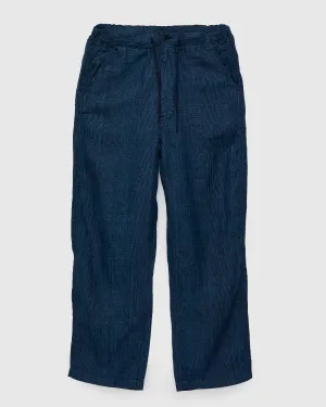 Wide Fit New Yorker Pants in Indigo Check