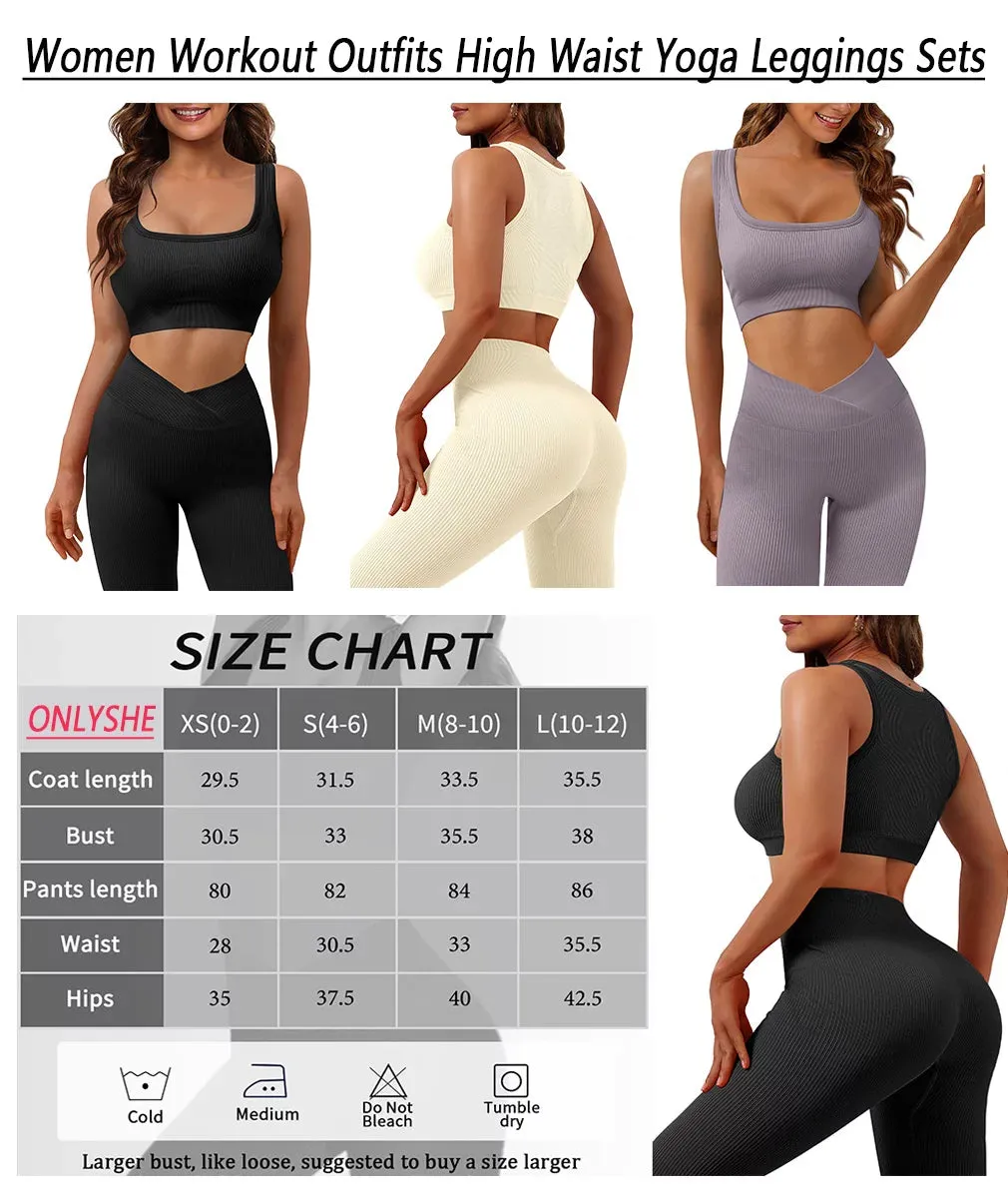 Women's Seamless 2-Piece Workout Set - Sleeveless Tank Top & Bodycon Shorts with Sports Bra