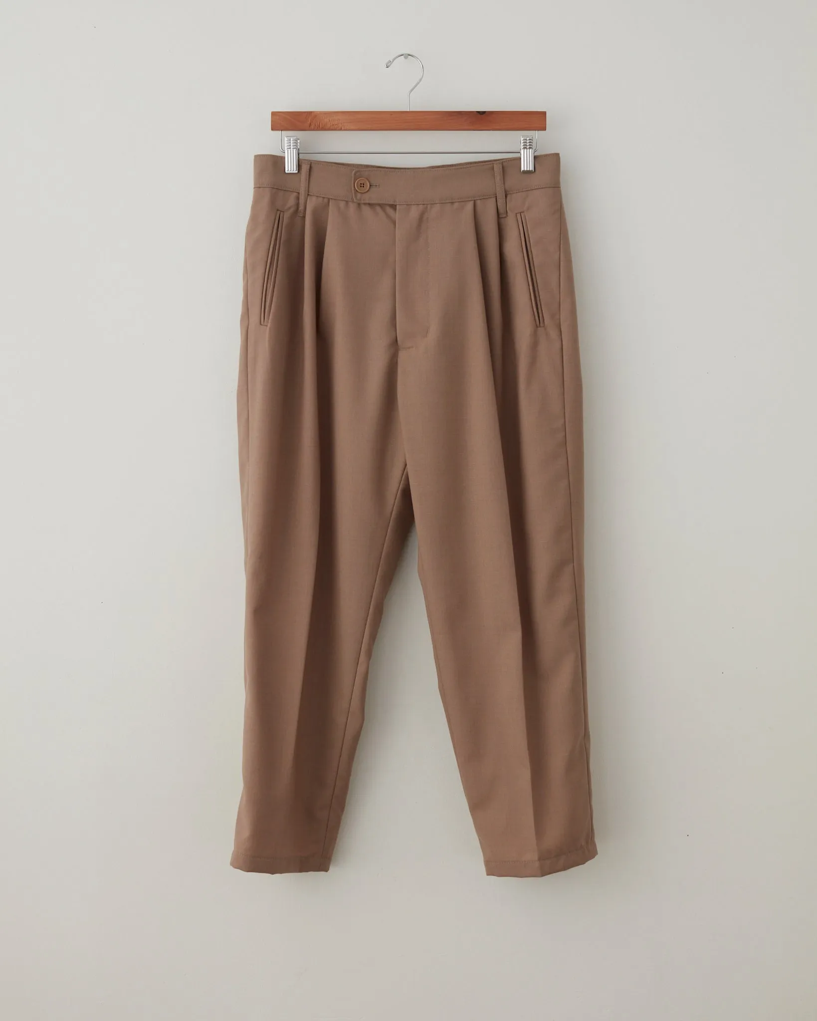 Wool Gab Pleat Pants