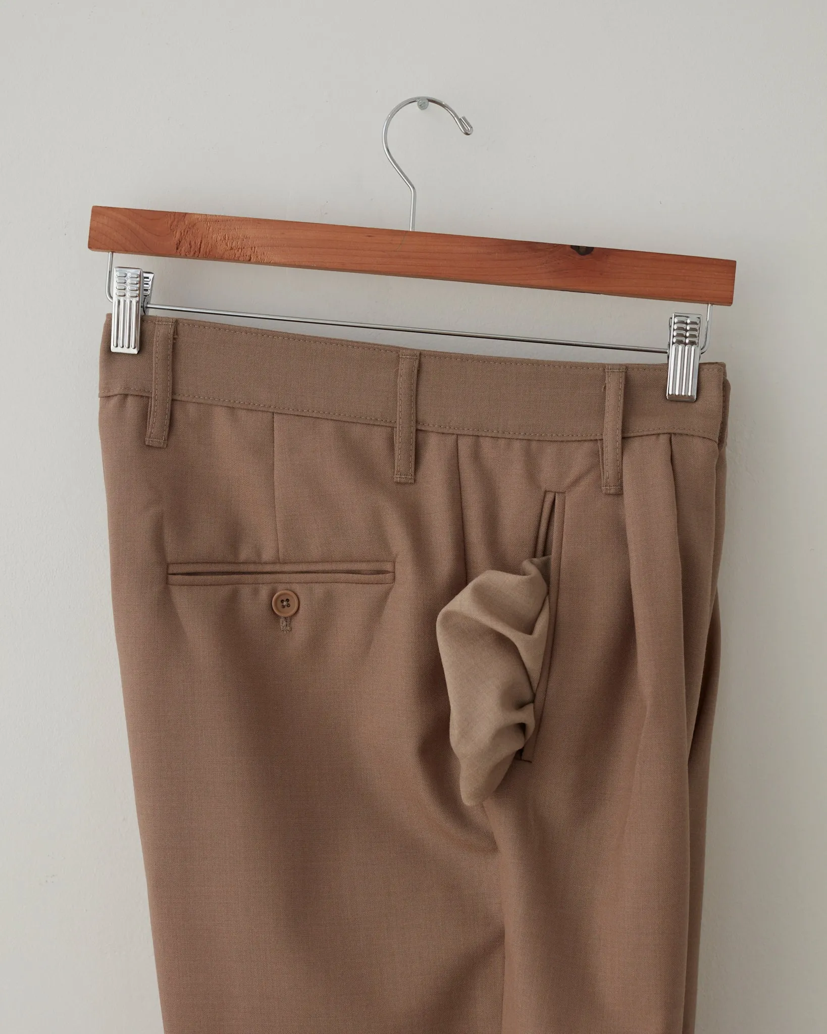 Wool Gab Pleat Pants