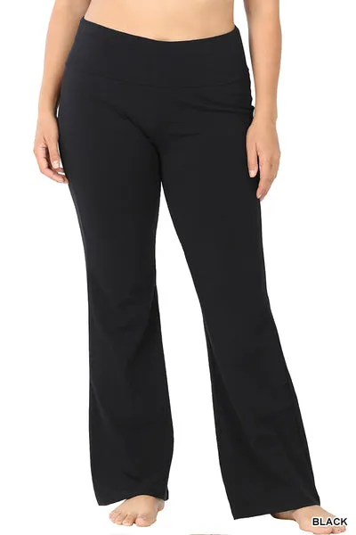 Zenana Premium Cotton Fold Over Yoga Pants