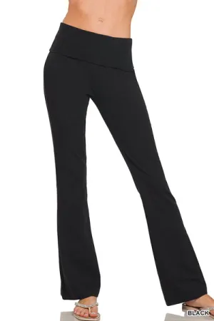 Zenana Premium Cotton Fold Over Yoga Pants