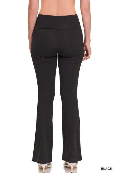 Zenana Premium Cotton Fold Over Yoga Pants